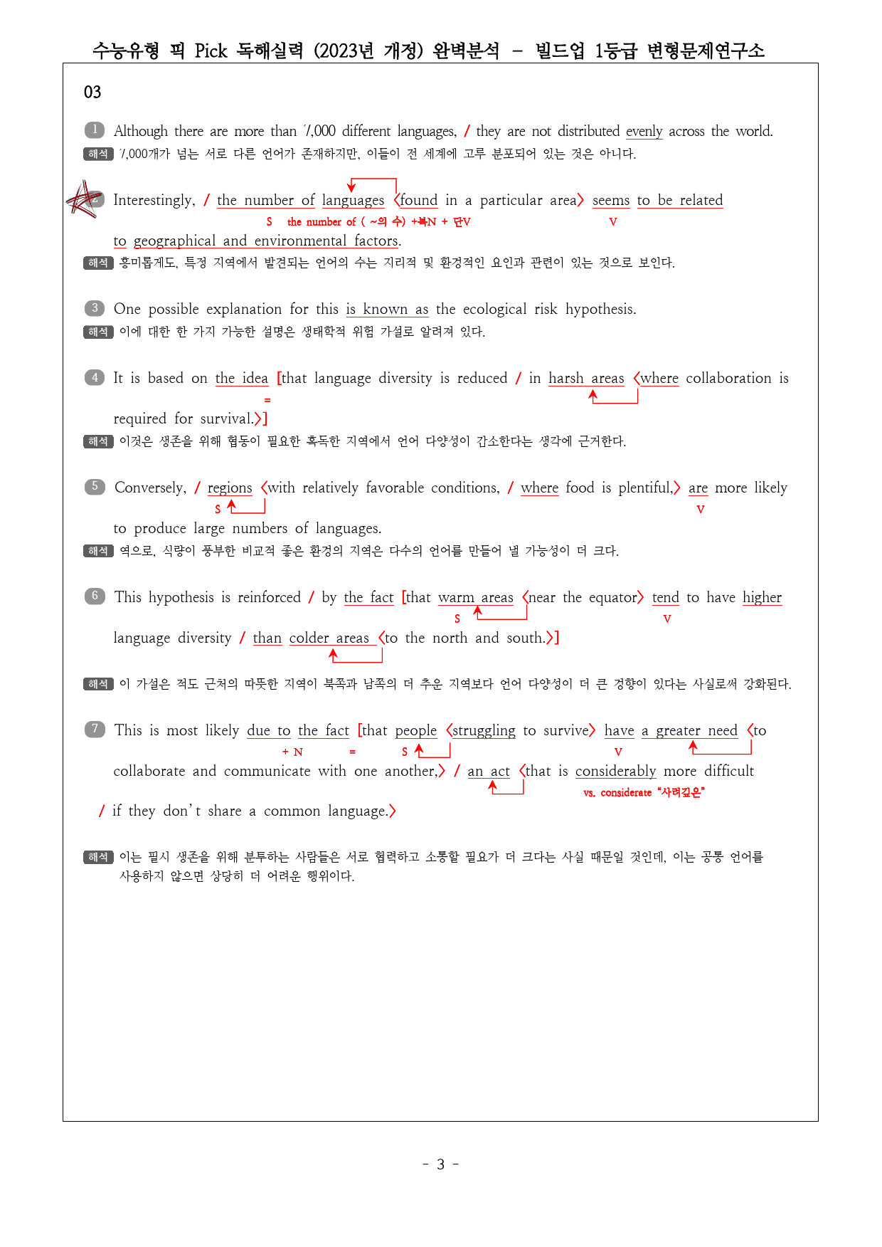 수능유형 픽 PICK 독해 실력 (2023) 미니테스트1 완벽분석&워크북_preview_3