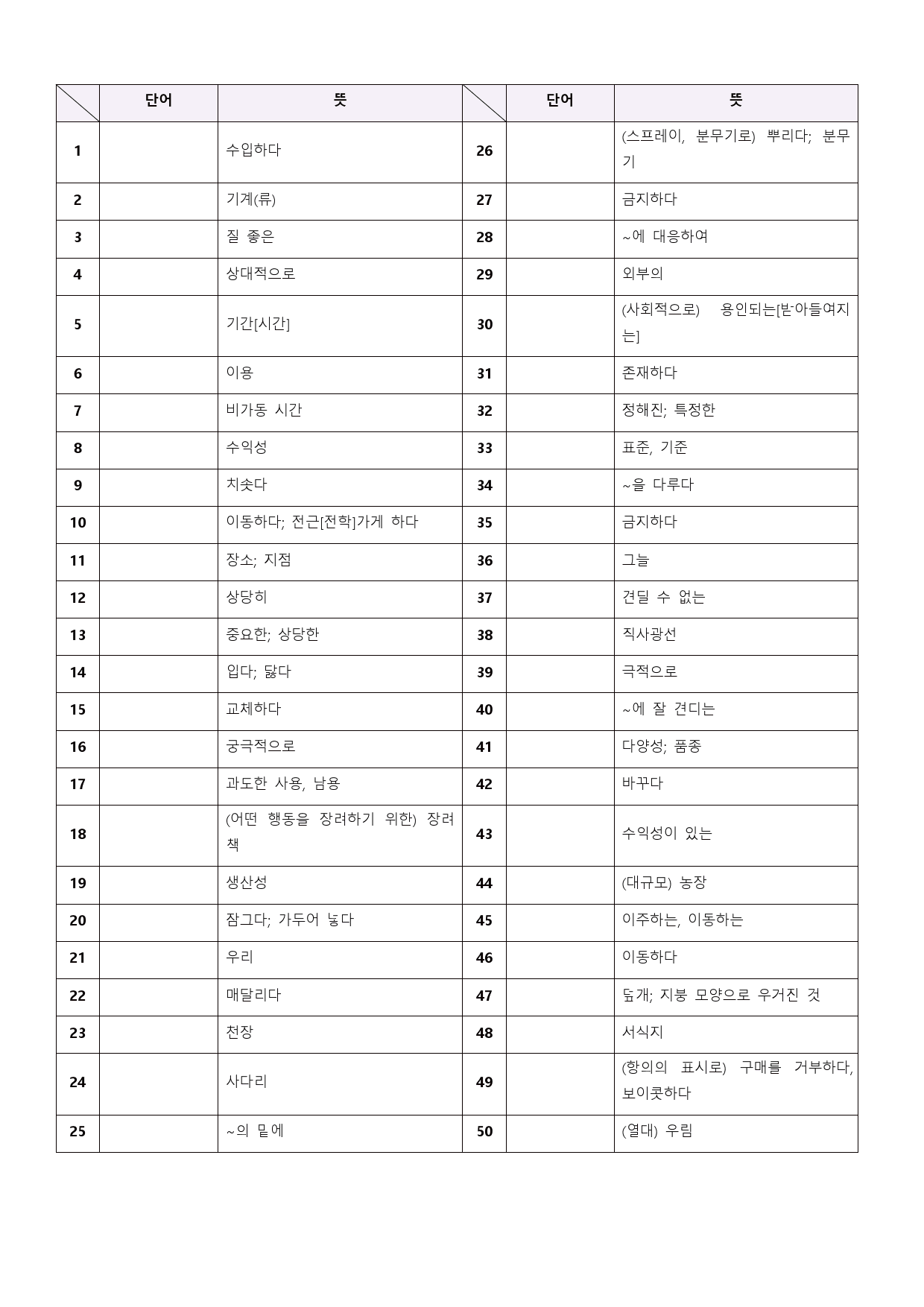 수능 유형 픽 pick 독해 실력 워크북 한줄 단어 16 16강 16과_preview_50