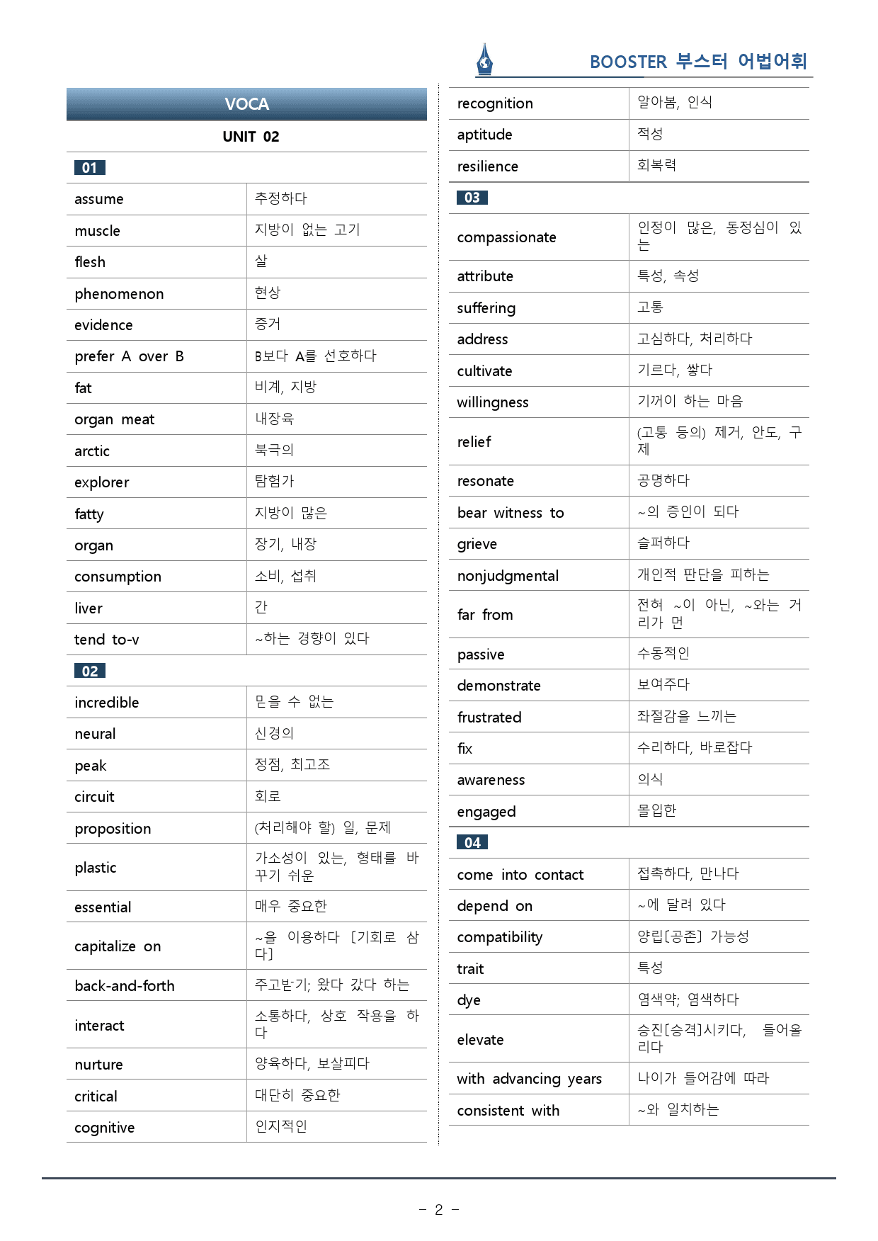 2023 부스터 어법어휘_UNIT 02 문장의 구성_워크북(31p) _preview_2