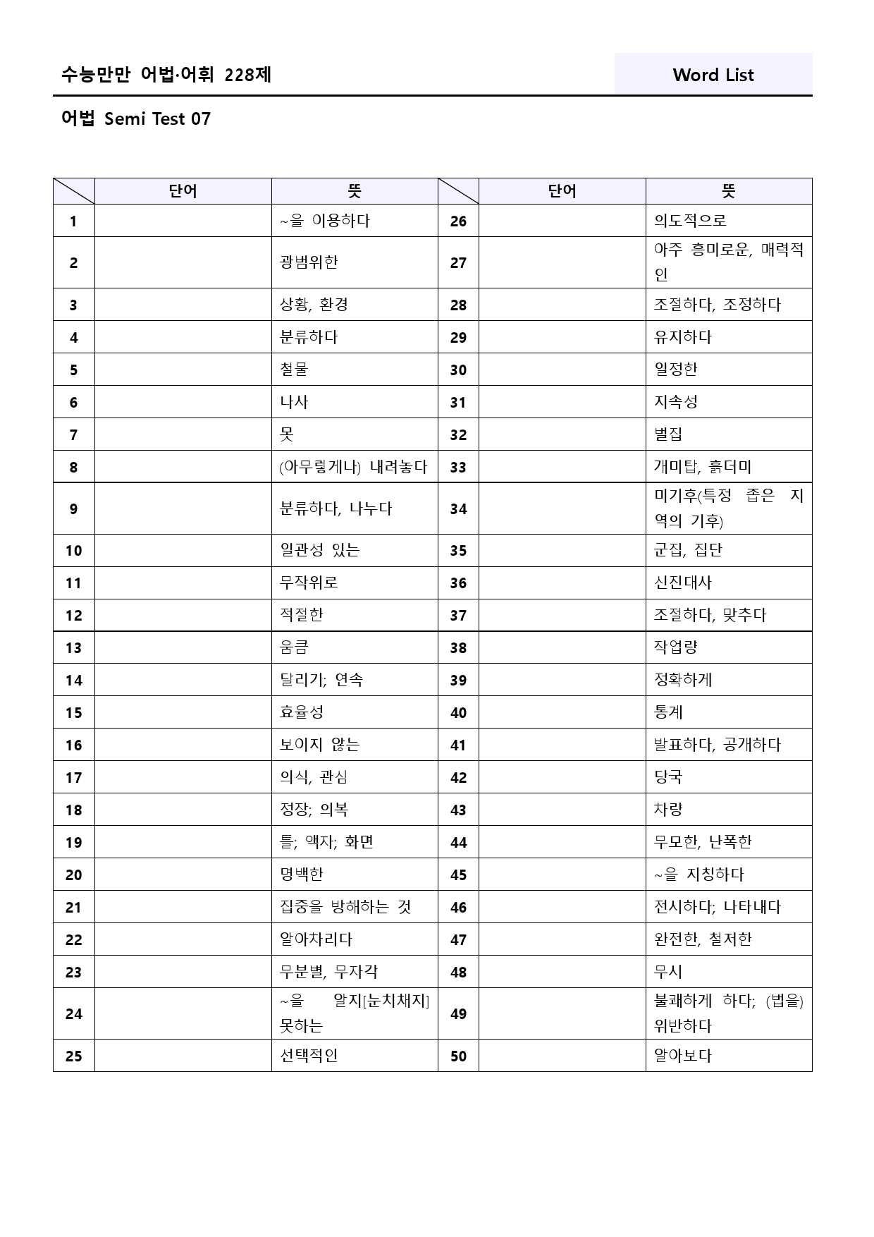 수능만만 228제 워크북 어법 semi test 7강 73 - 84_preview_82