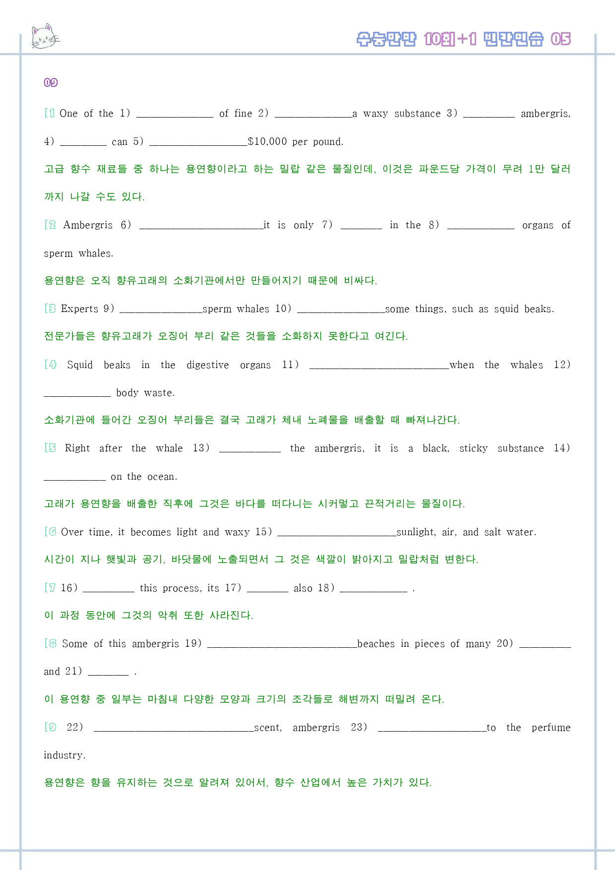 수능만만 영어독해 기본 10+1회 워크북 빈칸연습 전체_preview_95