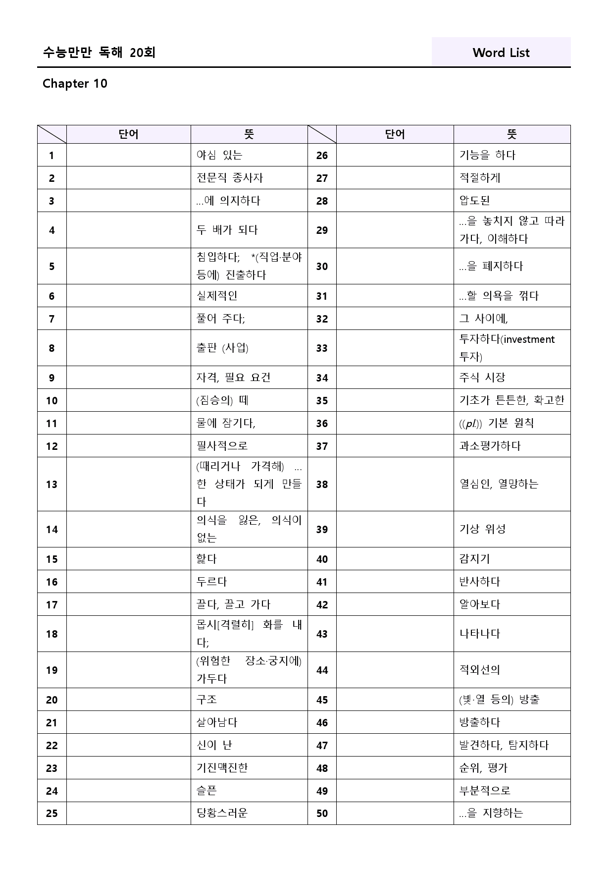 수능만만 영어독해 20 회 워크북 한줄해석 10 10강 10회 10과_preview_157