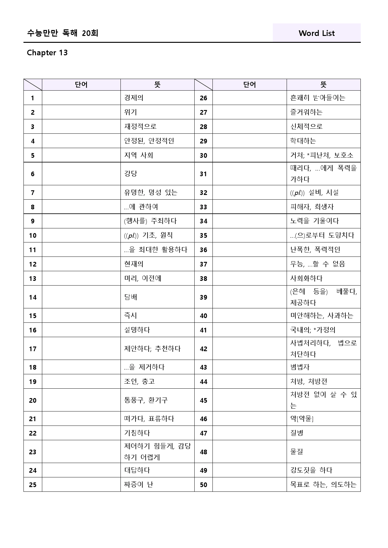 수능만만 영어독해 20 회 워크북 한줄해석 13 13강 13회 13과_preview_157