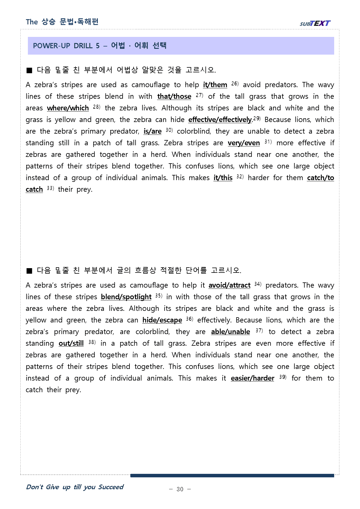 THE 상승 문법 독해편 unit 07 워크북_preview_30