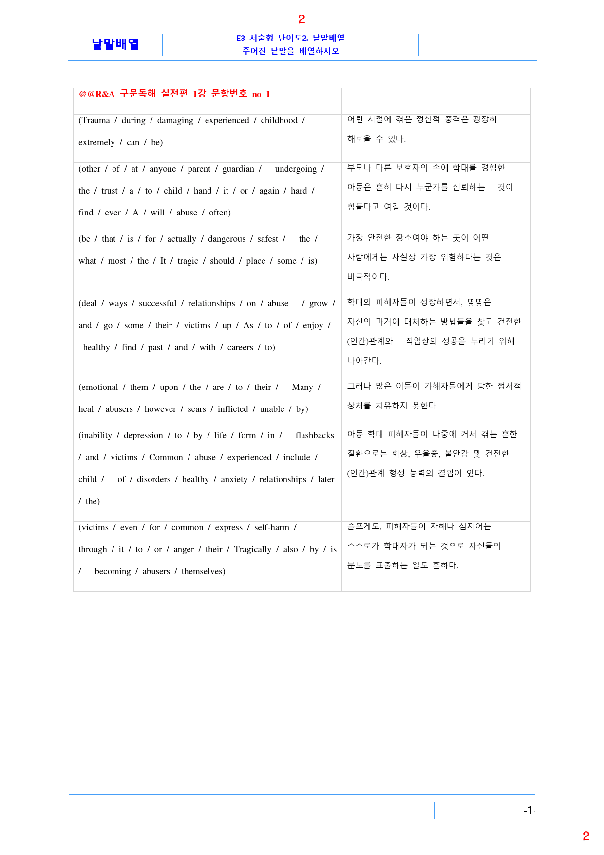 맞수 구문독해 실전편 책 전체 E2. 낱말배열, 58쪽_preview_2