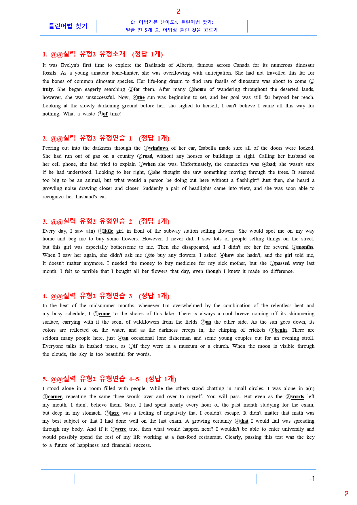 수능유형 PICK 실력 C1. 틀린어법 찾기, 52쪽 129제_preview_2