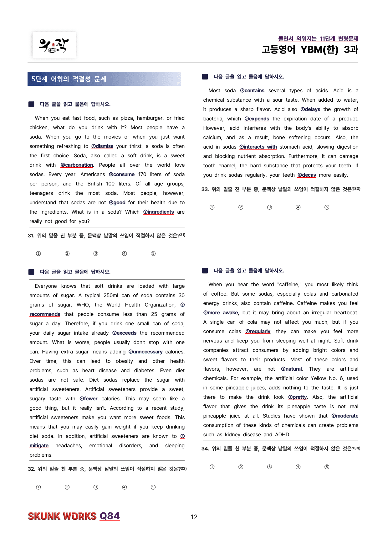 YBM(한) 고등영어 3과 11단계 변형84문제 우작 SKUNKWORKS_preview_12