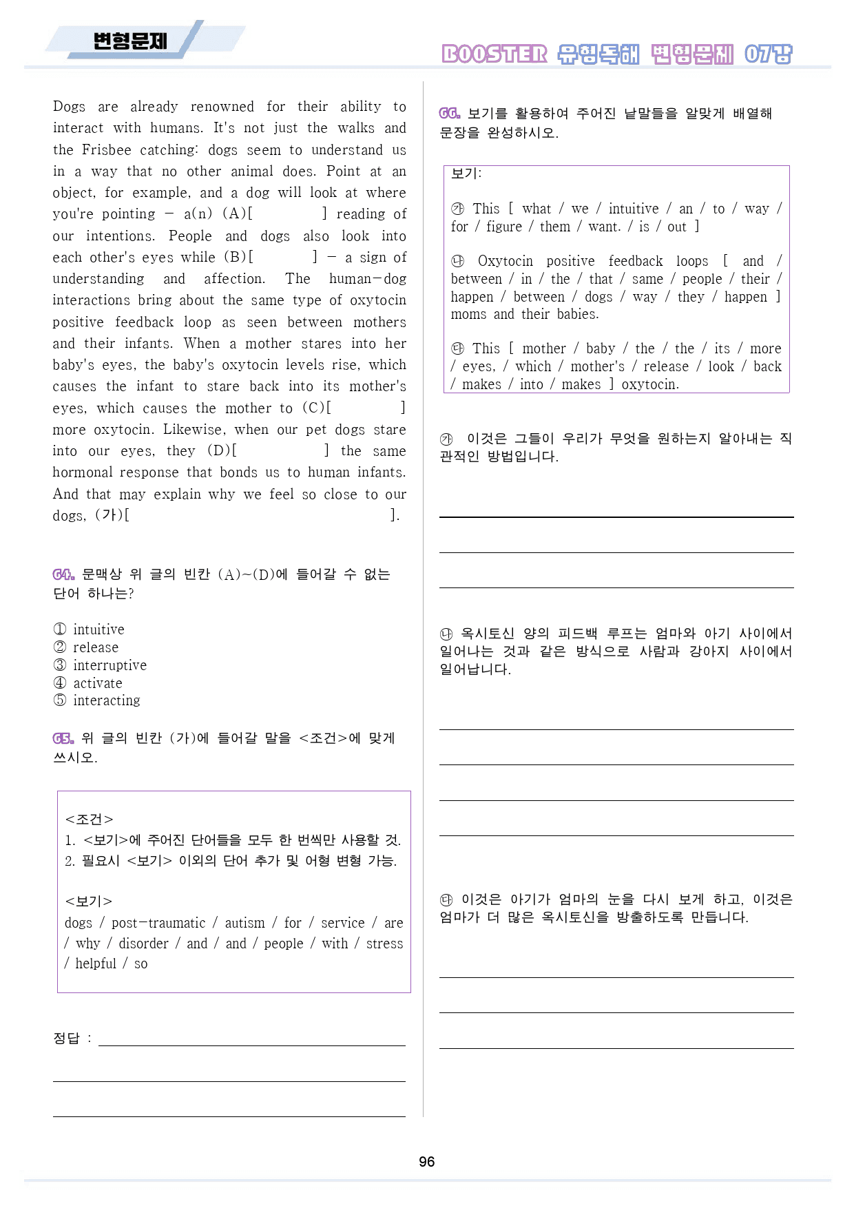 부스터 유형 독해 변형 문제 전체 통합 ( 13, 17 생략 파격 할인)_preview_97