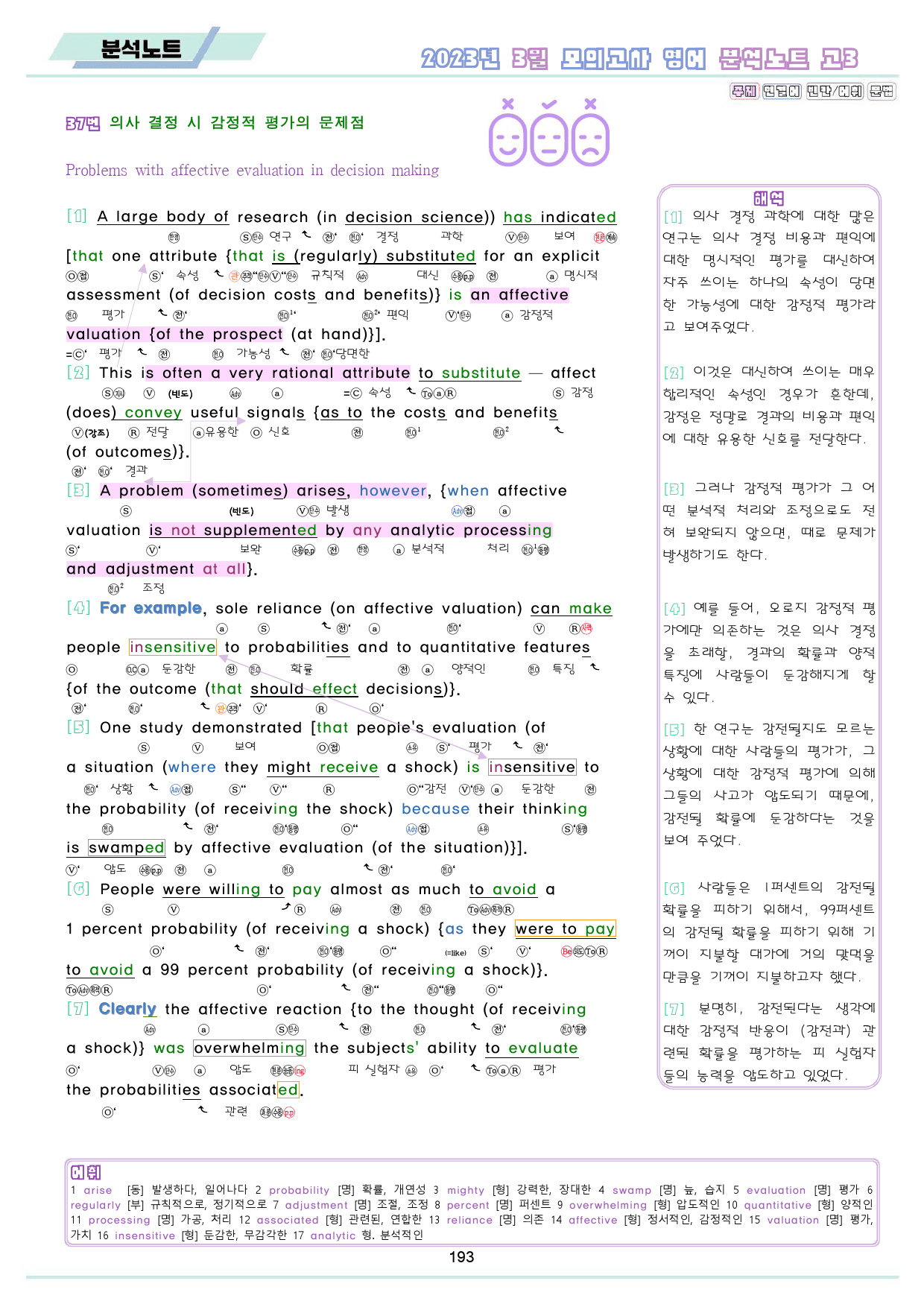 2023년 3월 고3 모의고사 영어 변형 문제 분석 노트 워크북 8종_preview_194