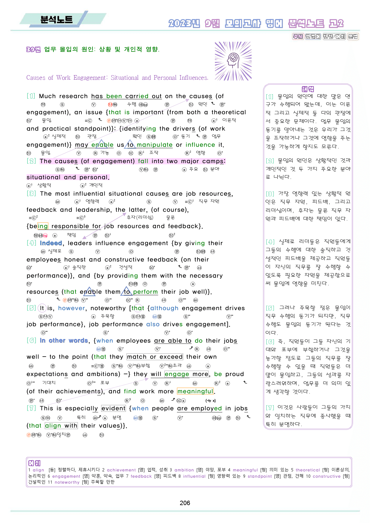 2023년 9월 고2 모의고사 영어 분석 노트 워크북 8종_preview_207