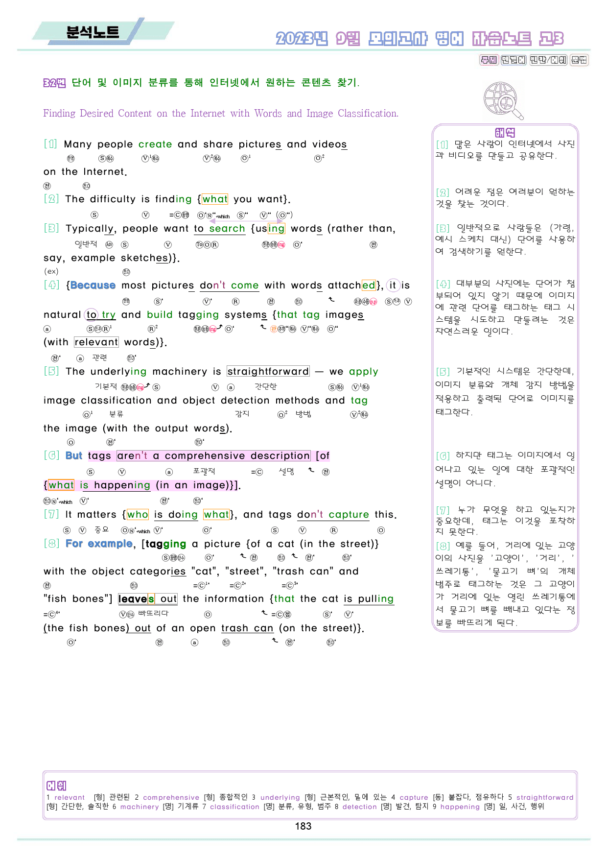 2023년 9월 고3 모의고사 영어 변형 문제 분석 노트 워크북 8종_preview_184