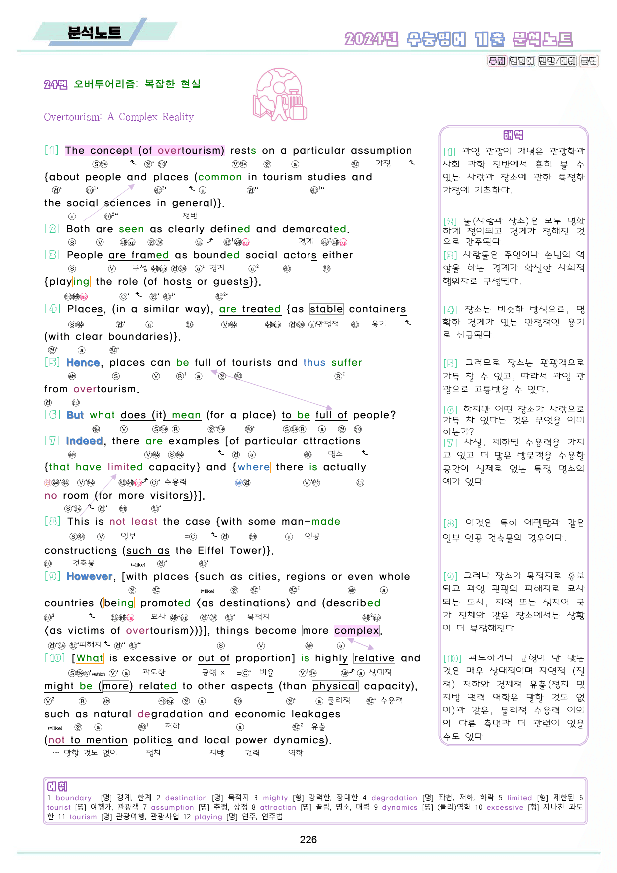 2024년 수능 영어 기출 변형 문제 분석 노트 워크북 8종 23년 시행_preview_227