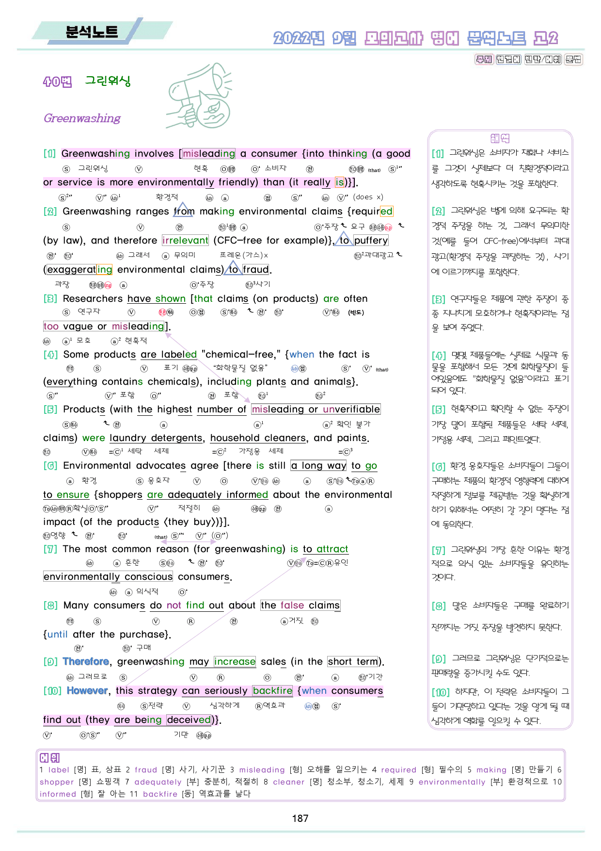 2022년 9월 고2 모의고사 영어 분석 노트 워크북 8종_preview_188