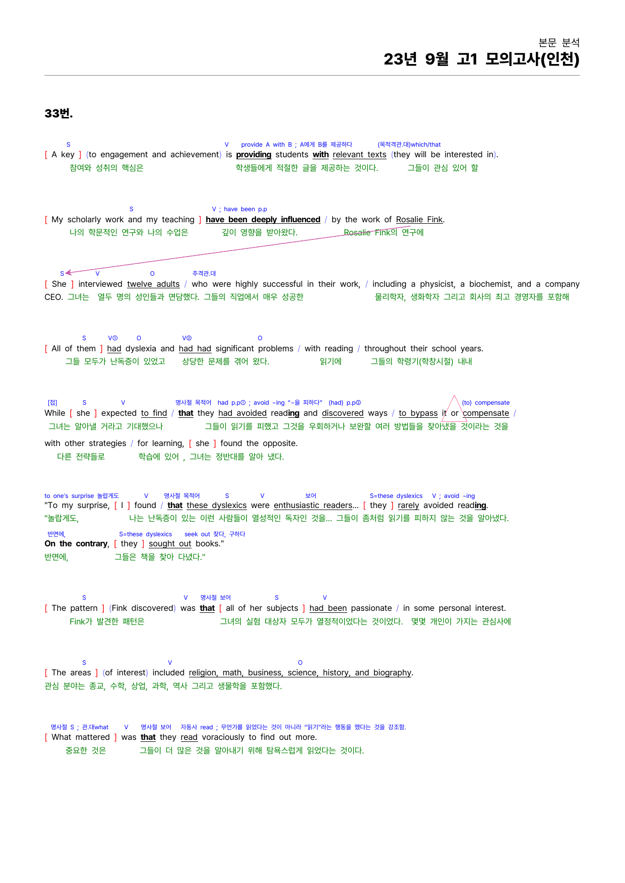 23년 9월 고1 모의고사(인천) 기출분석 & 수업자료_preview_23