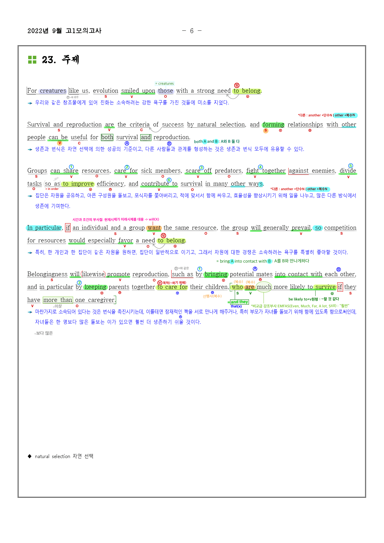 2022년 9월 고1 모의고사영어 내신대비용 손글씨분석-아삭영어(무채색)_preview_7