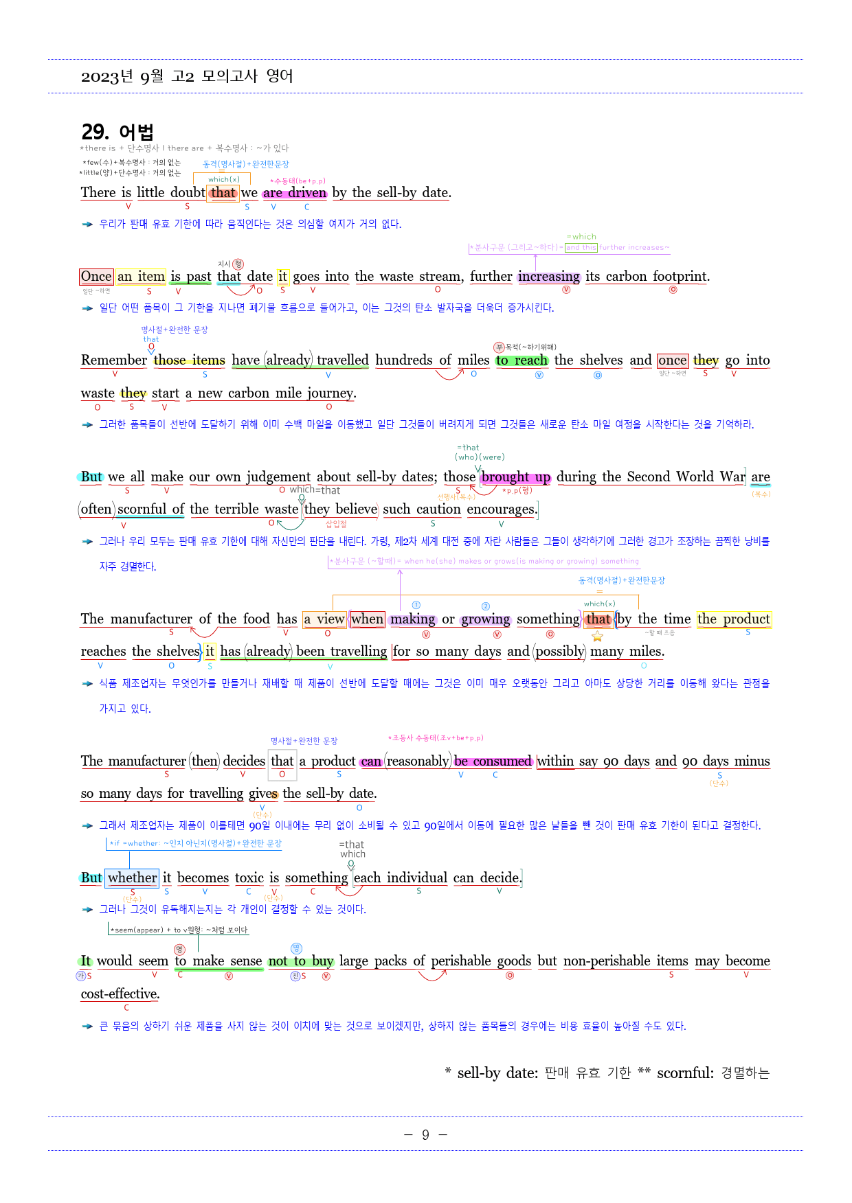 2023년 9월 고2모의고사영어 내신대비용 손글씨분석-아삭영어(무채색)_preview_10
