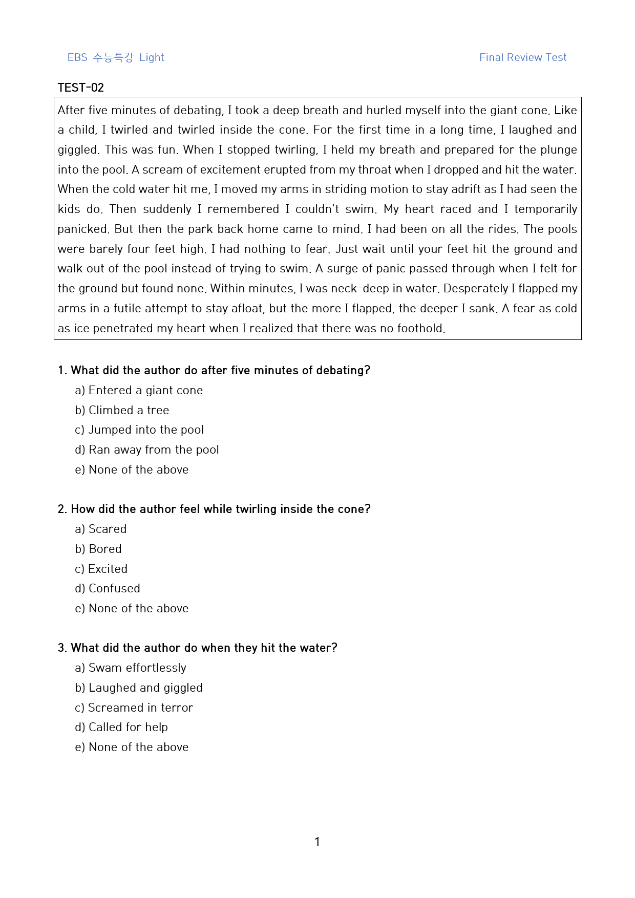 EBS_수특_Light_직전대비_파이널_변형문제(영문)_TEST_210제_preview_1