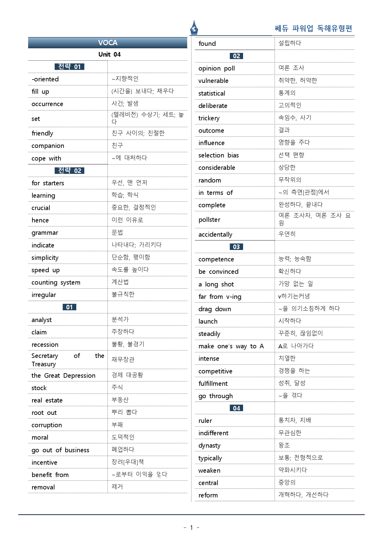 파워업 독해유형편_Unit 04_워크북+변형문제(56p)_preview_1