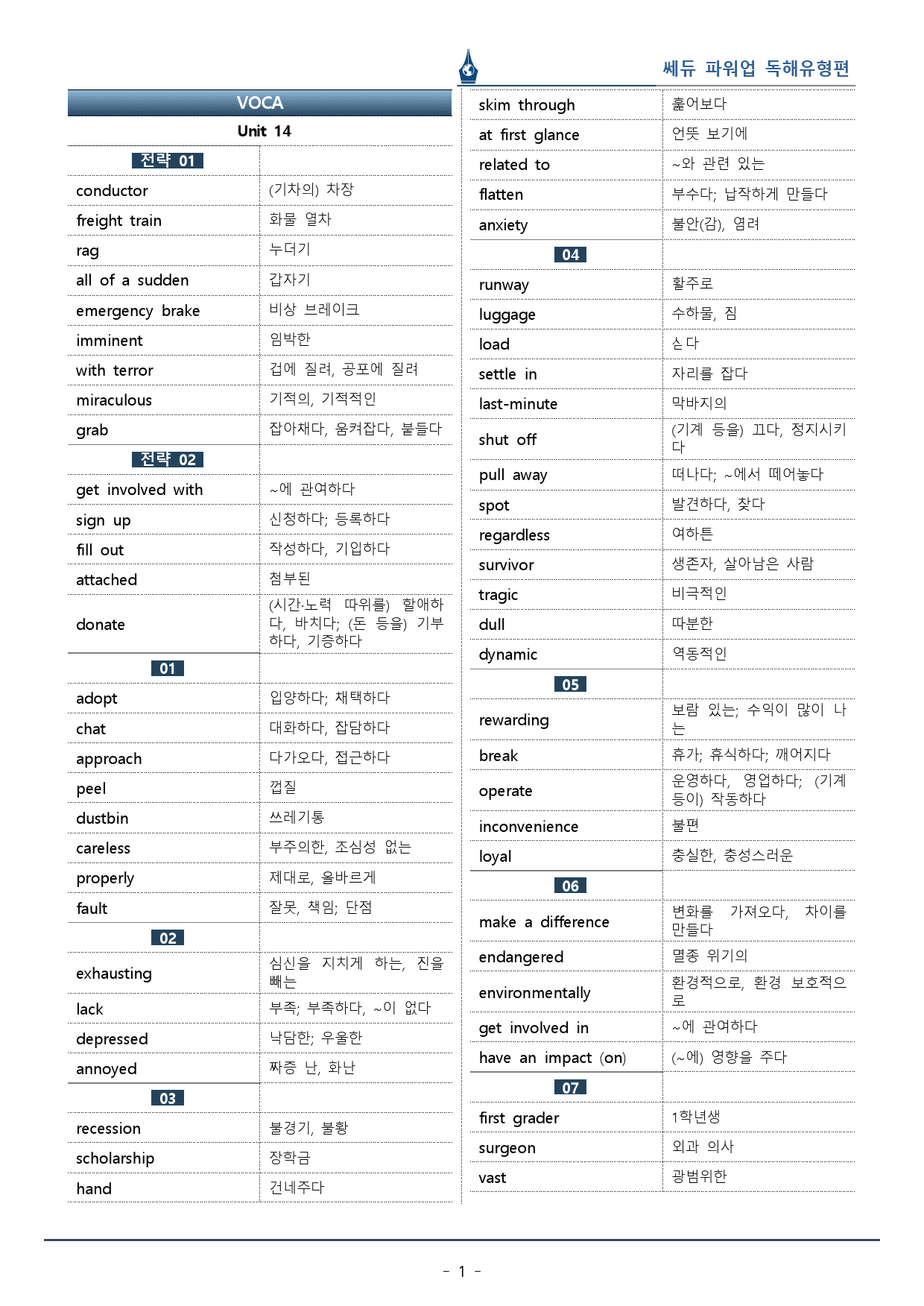 파워업 독해유형편_Unit 14_워크북+변형문제(73p)_preview_1