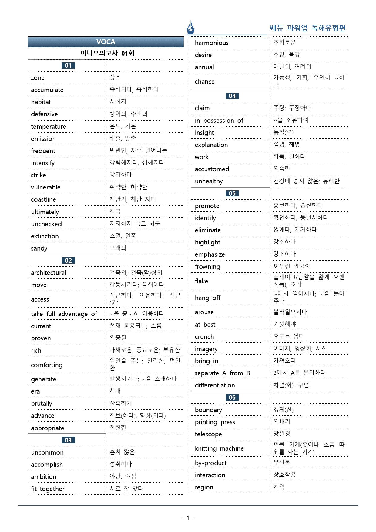 파워업 독해유형편_미니모의고사 1회_워크북+변형문제(55p)_preview_1