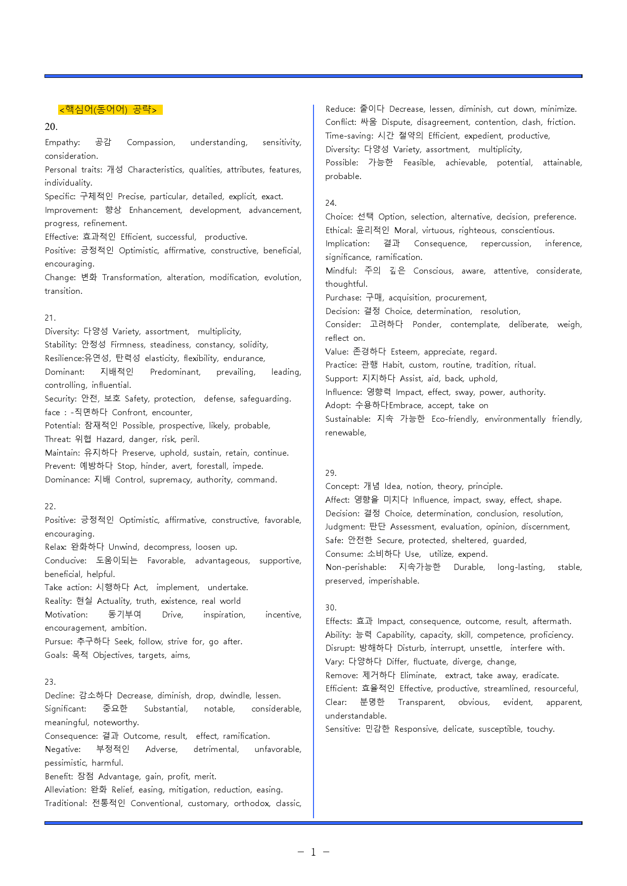 2023. 고 2. 9월 모의고사 동의어/어법/어휘/일치/요약/빈칸/ _preview_1