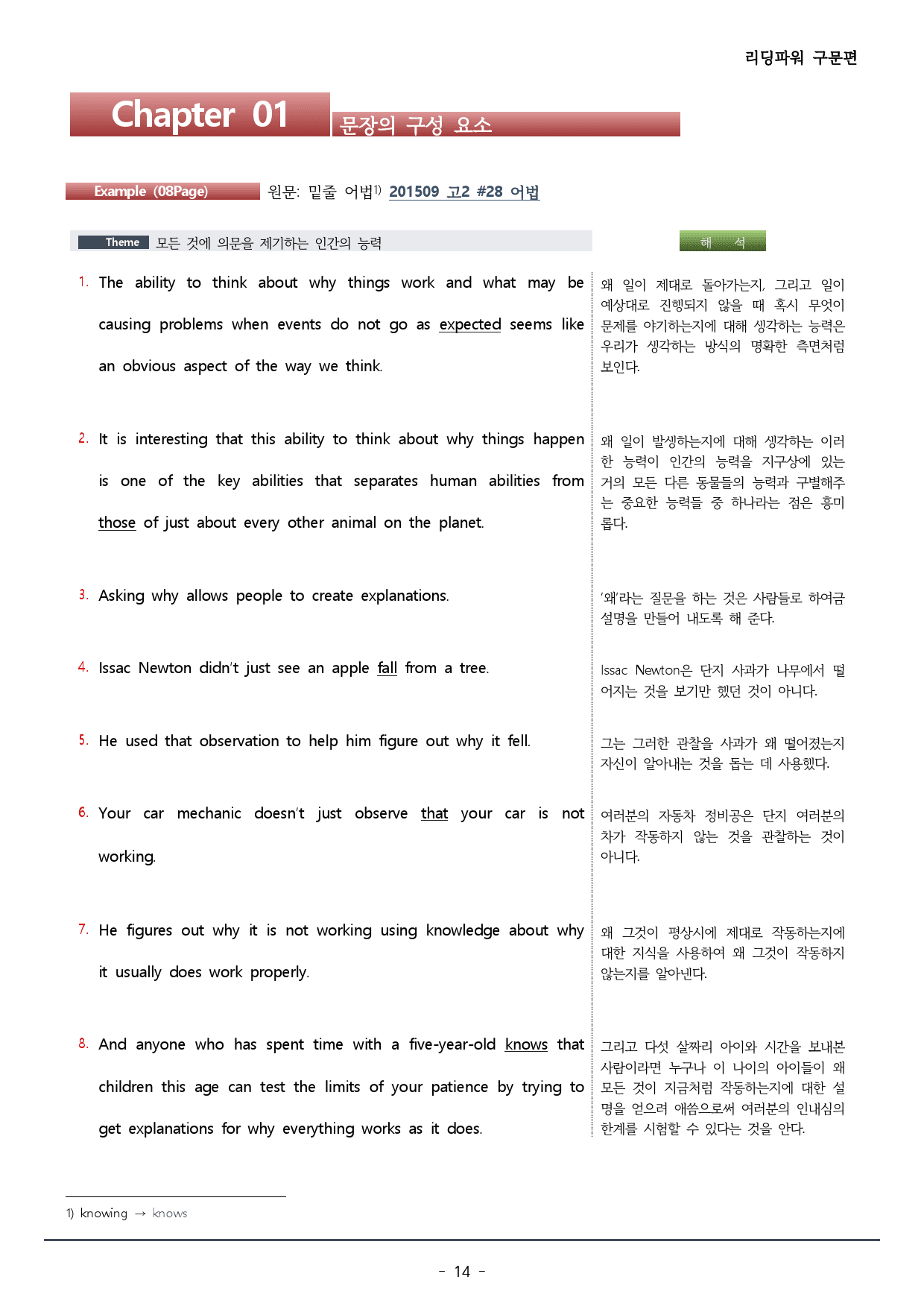 챕터 1_리딩파워 구문편_워크북+변형문제(61p)_preview_14