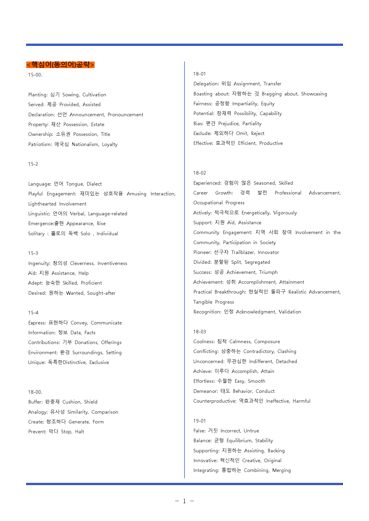 수능특강 라이트 15강/18강/19강/20강 동의어/어법/어휘/일치/요약_preview_1