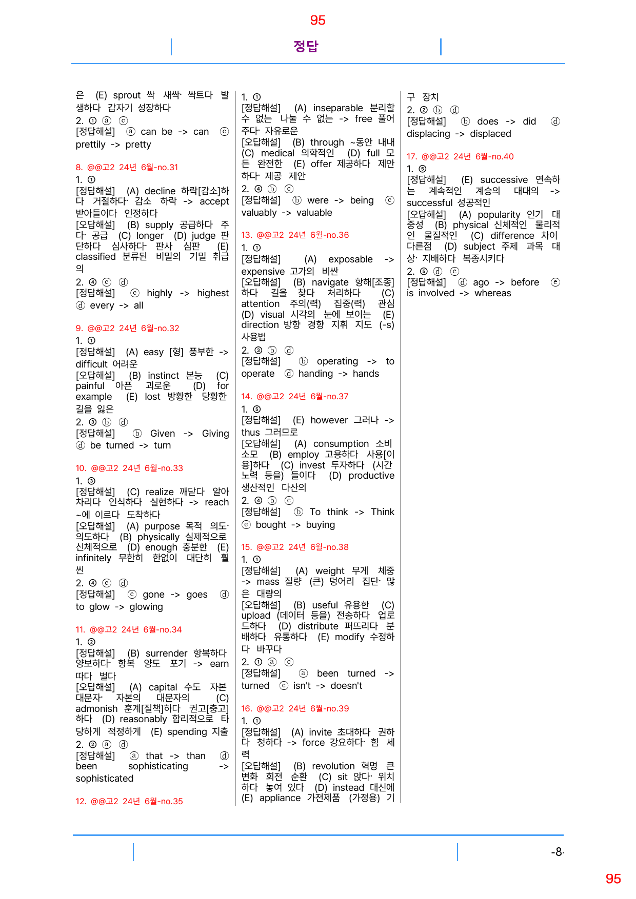고2 24년 6월 모의고사 빠른 변형문제, 187문제, 96쪽_preview_96