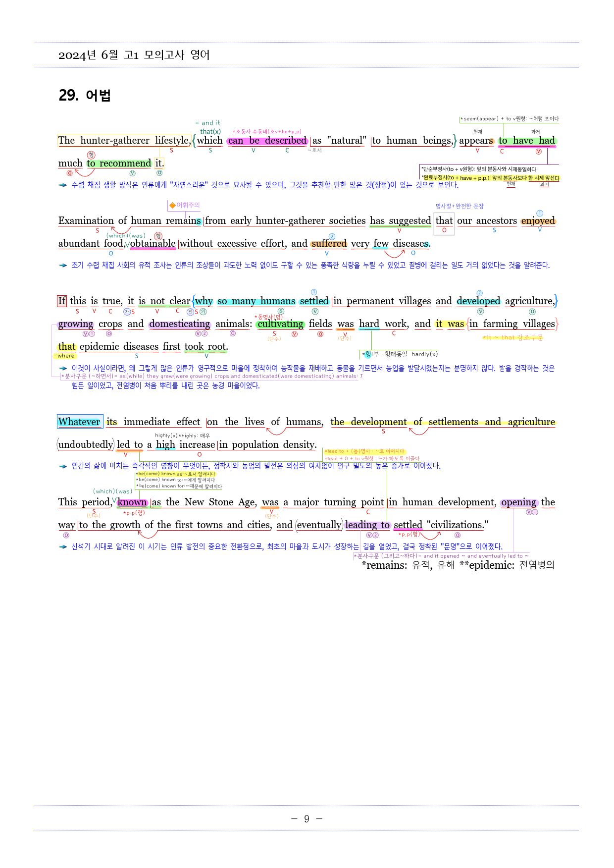 2024년 6월 고1모의고사영어 내신대비용 손글씨분석-아삭영어(무채색)_preview_10