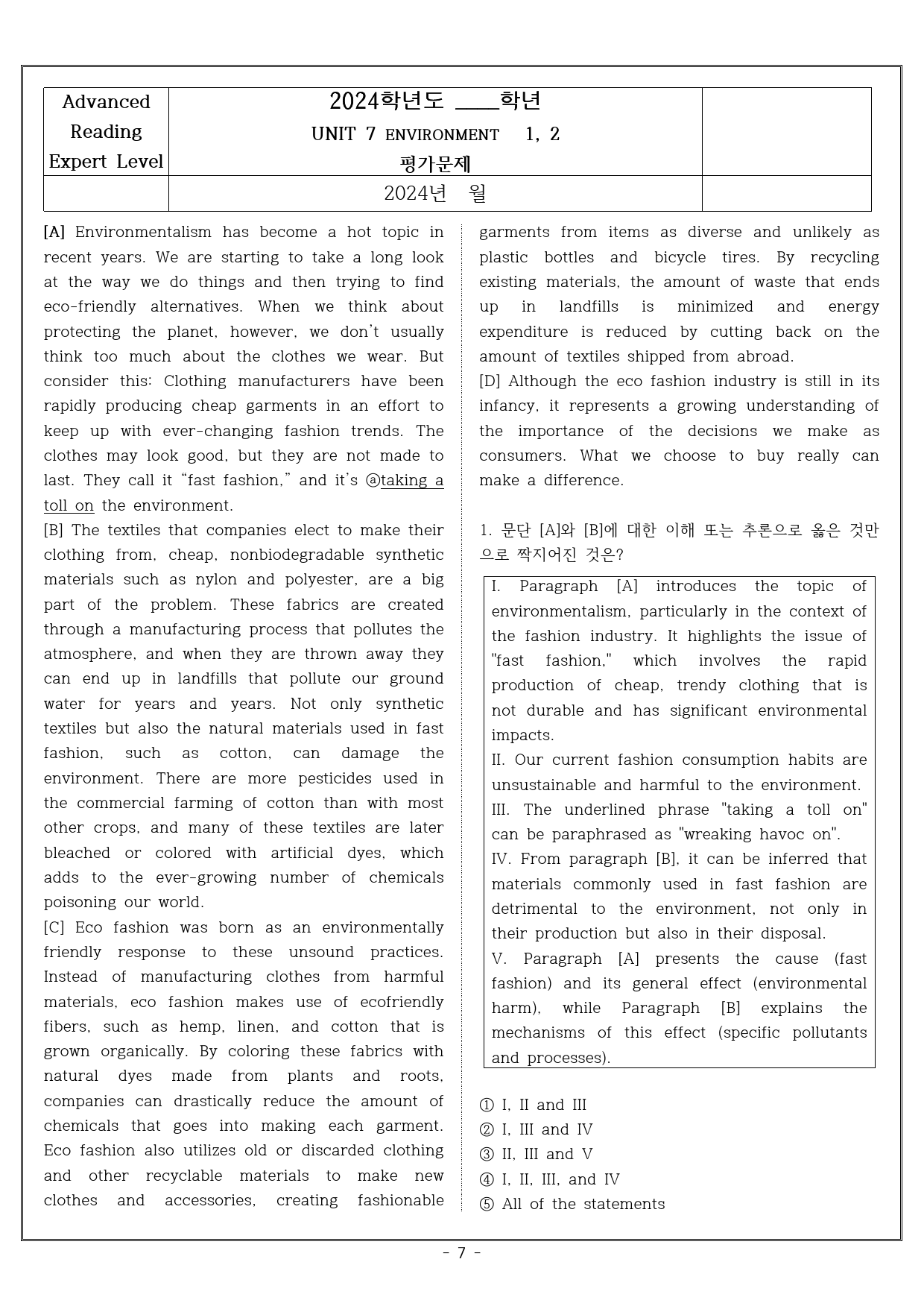 Advanced Reading Expert Level 1 - UNIT 7_preview_7