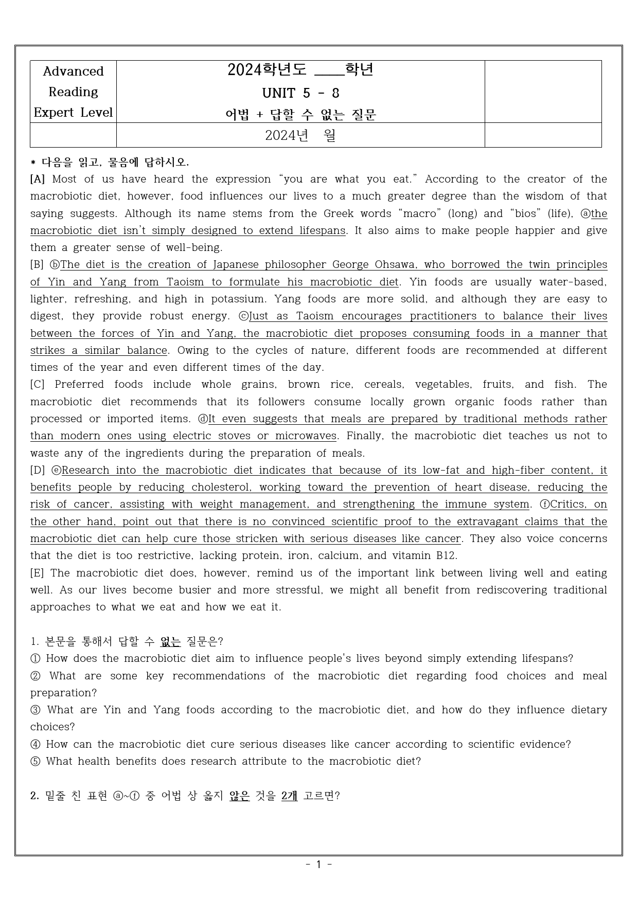 Advanced Reading Expert 1 - UNIT 5-8_preview_1