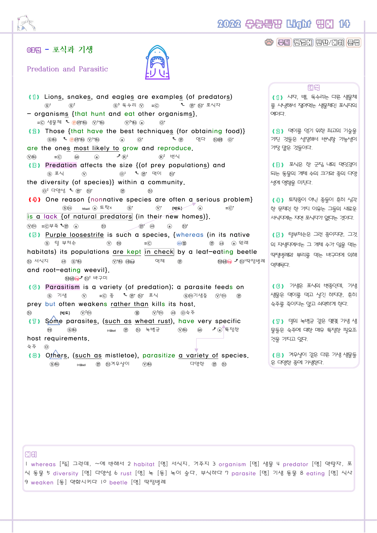 수능특강 라이트 light 영어 14 14강 14과 분석노트 수능라이트_preview_5