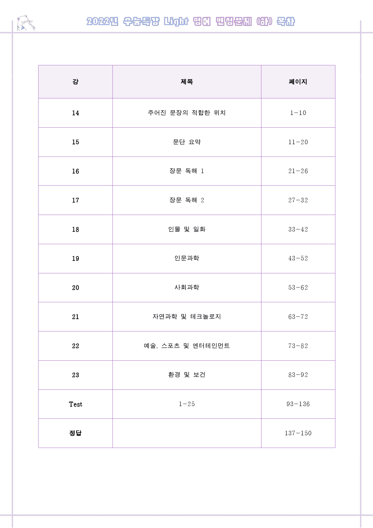 수능 light 라이트 영어 변형 문제 하 14-Test 통합 할인 _preview_1