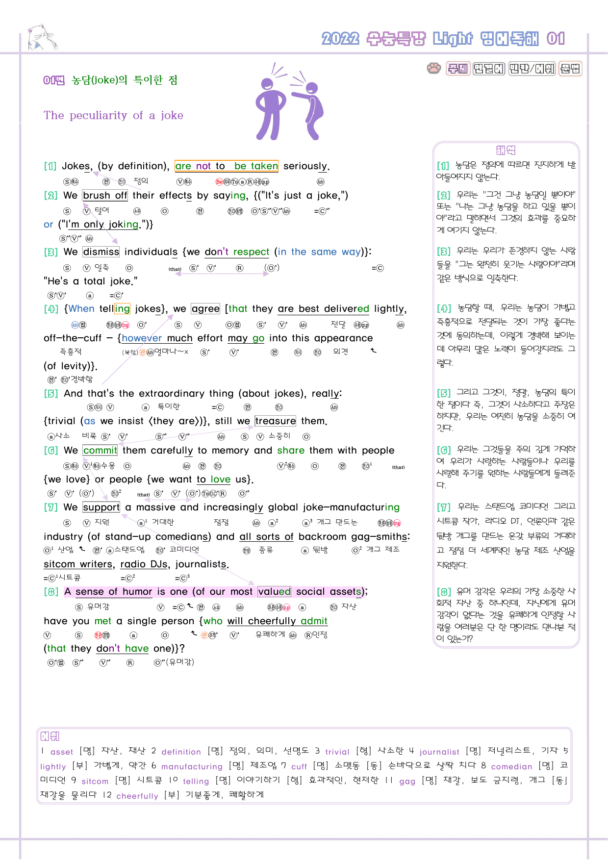 수능특강 라이트 light 영어독해연습 1강 1과 분석노트 수능라이트_preview_2