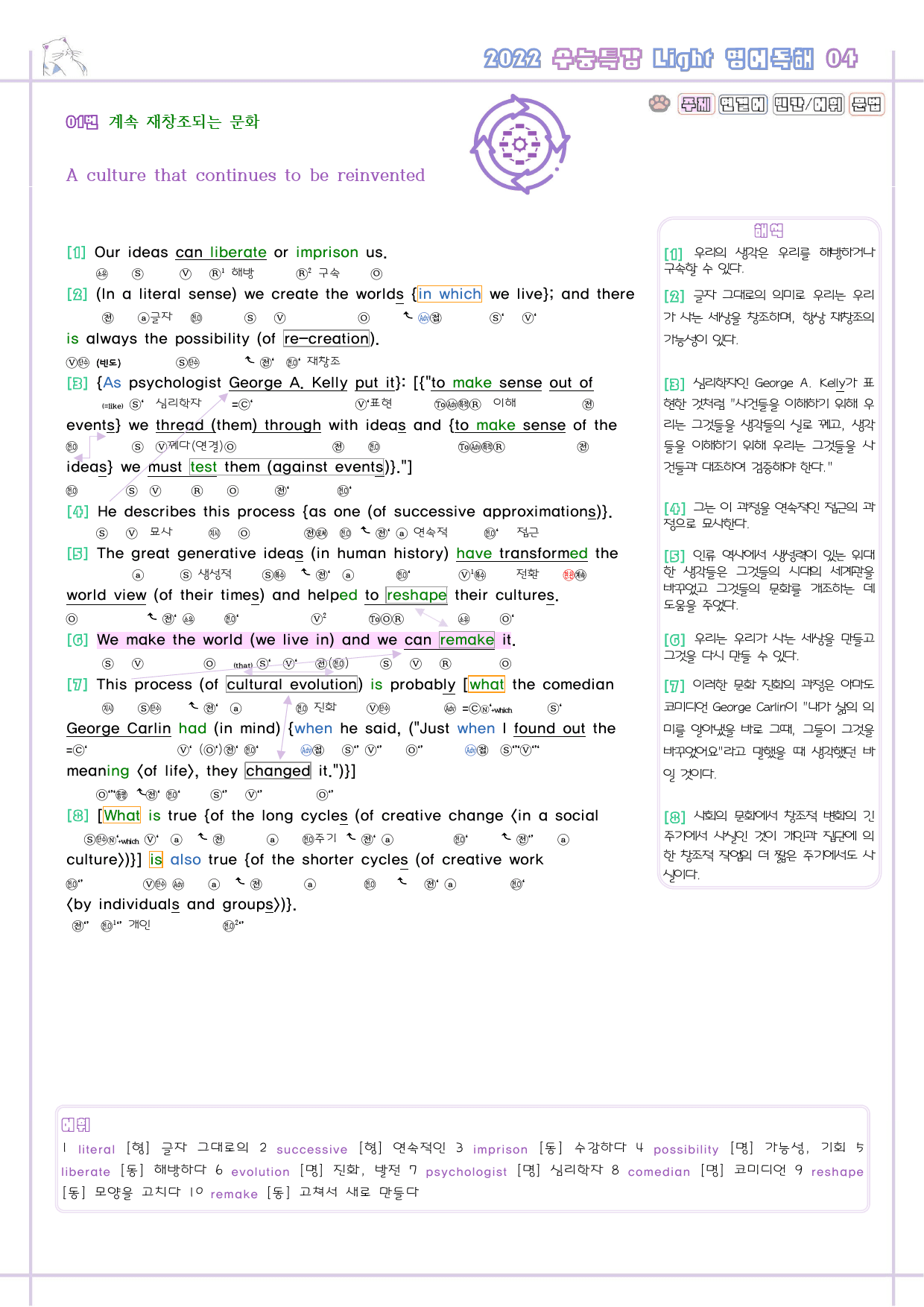 수능특강 라이트 light 영어독해연습 4강 4과 분석노트 수능라이트_preview_2