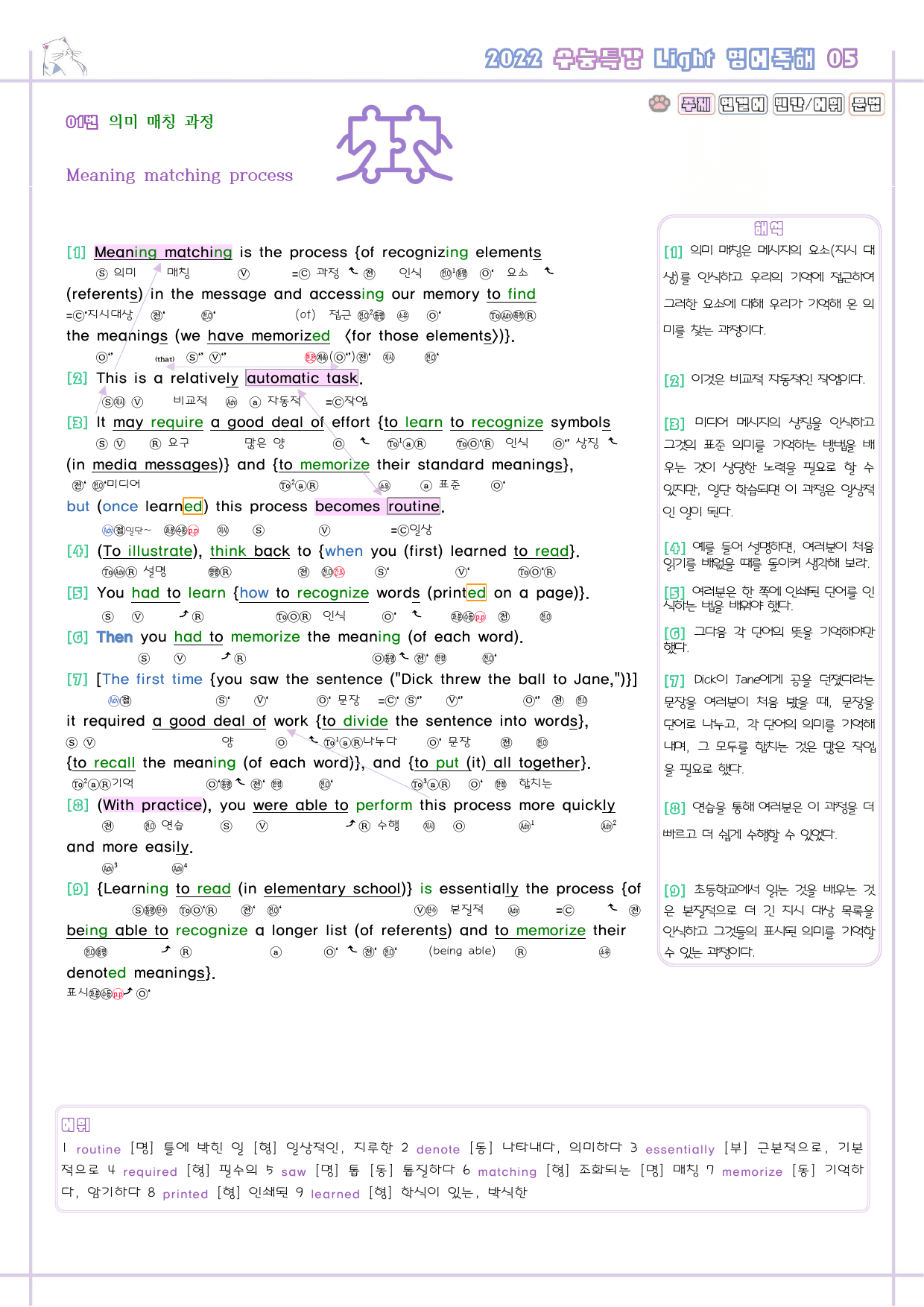 수능특강 라이트 light 영어독해연습 5강 5과 분석노트 수능라이트_preview_2