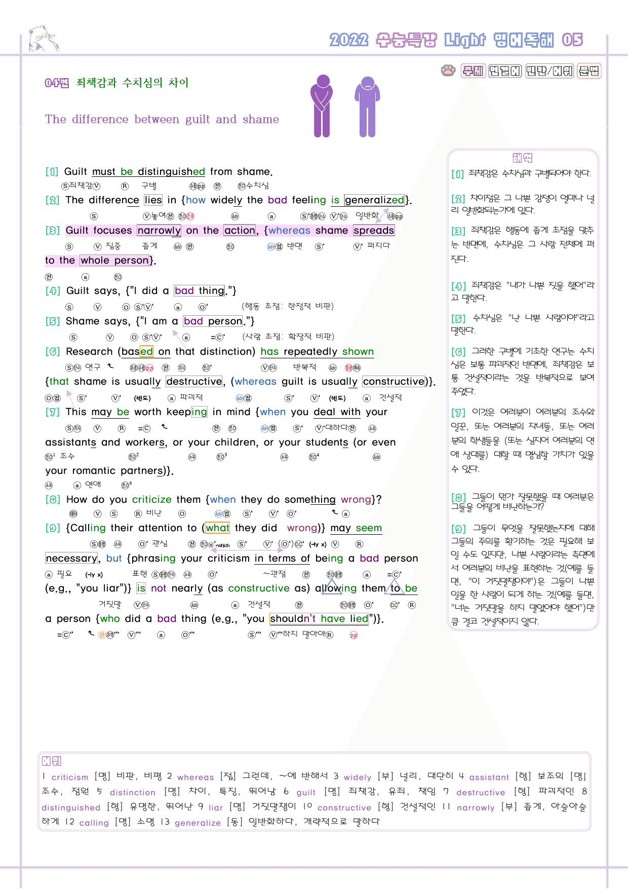 수능특강 라이트 light 영어독해연습 5강 5과 분석노트 수능라이트_preview_5