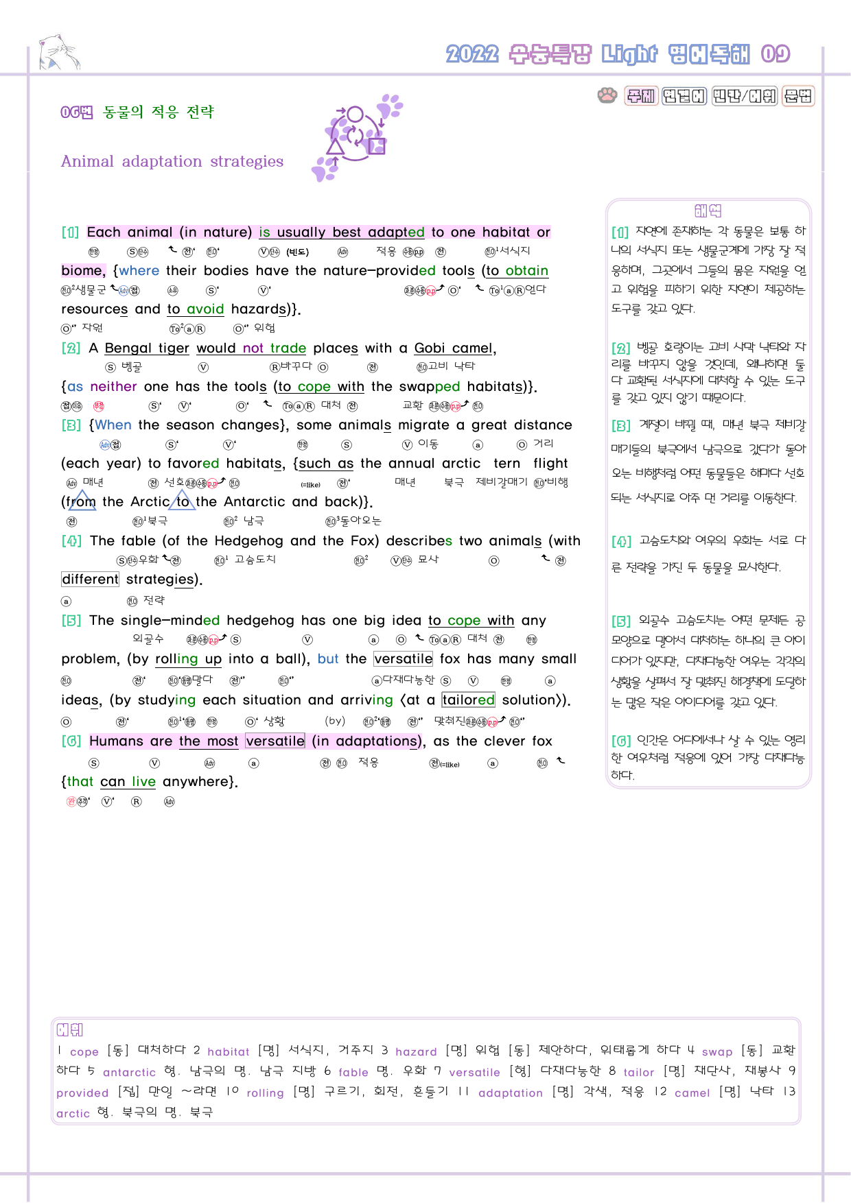 수능특강 라이트 light 영어독해연습 9강 9과 분석노트 수능라이트_preview_7