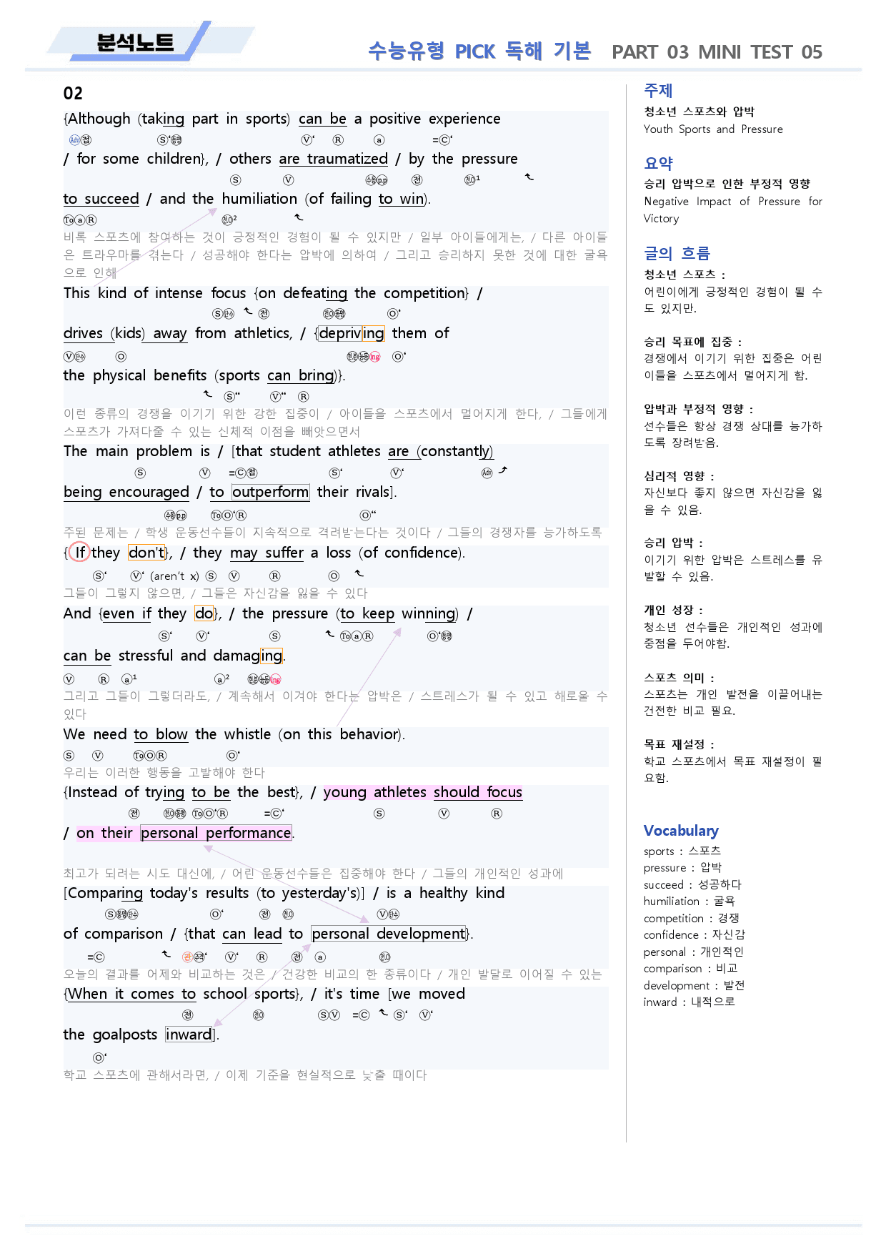 수능유형 픽 pick 독해 기본 분석노트 파트3 미니테스트 05_preview_4