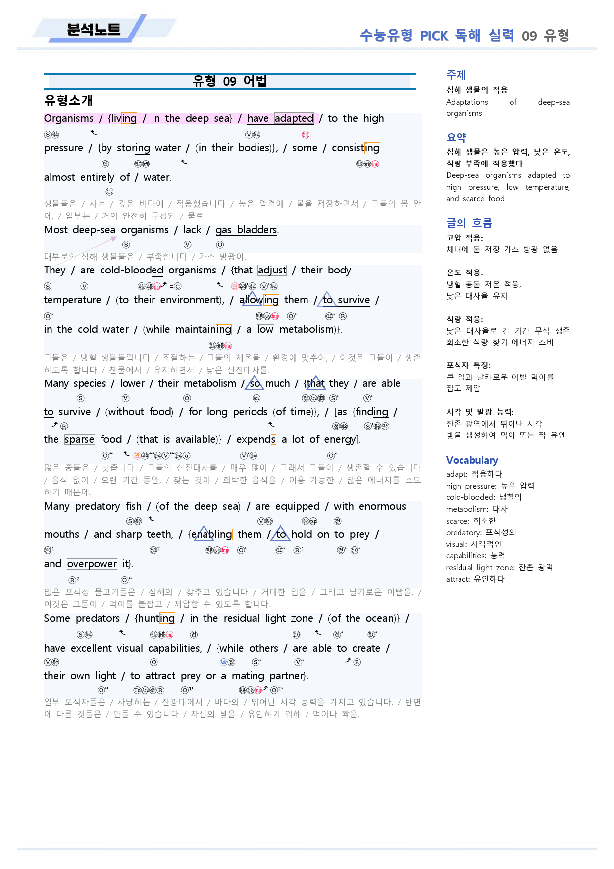 수능유형 픽 pick 독해 실력 분석노트 09 9강 9과_preview_2