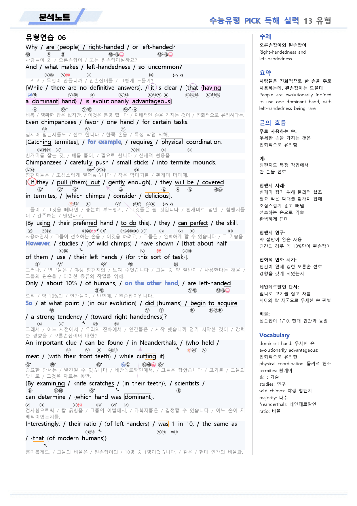 수능유형 픽 pick 독해 실력 분석노트 13 13강 13과_preview_7