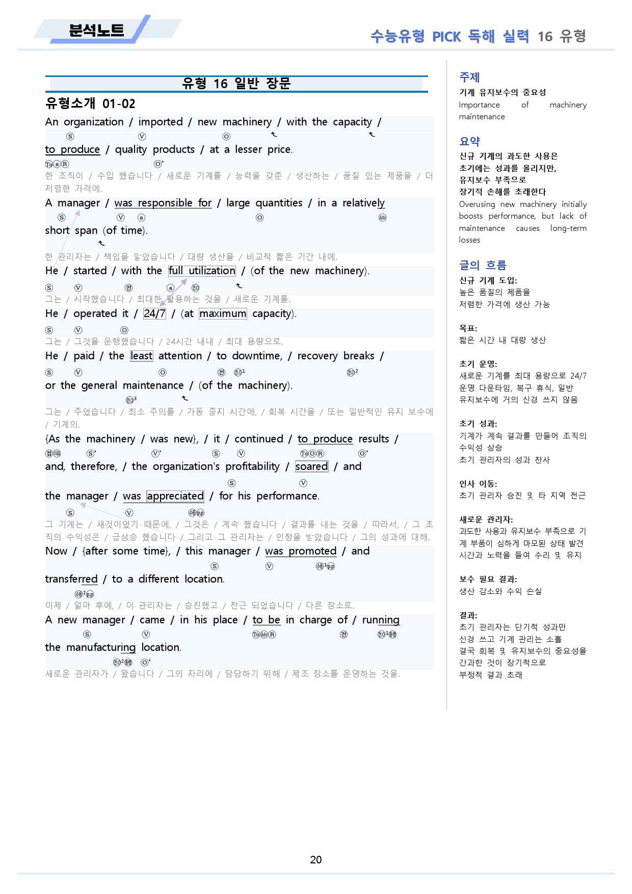 유형 픽 pick 독해 실력 분석노트 13강- 테스트 8 통합 할인_preview_21