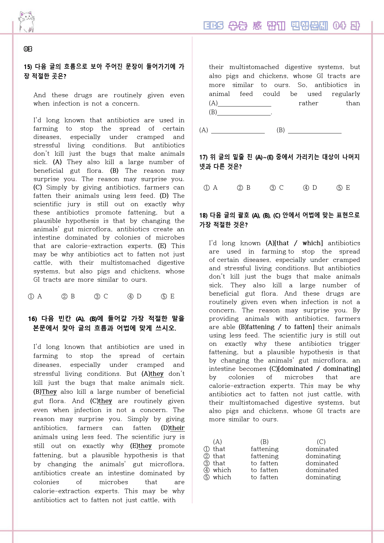 수능 감잡기 고등 영어 04 4강 4과 변형문제 수능감잡기_preview_5