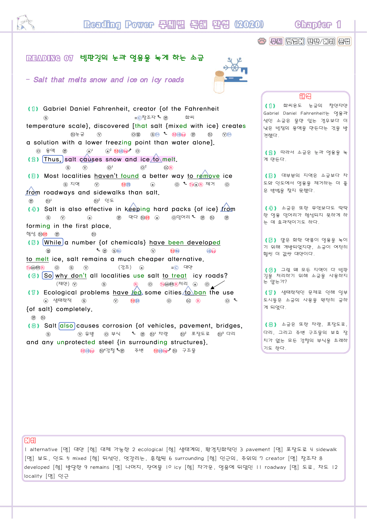 리딩파워 주제 완성 01 1강 1과 분석노트 Reading Power_preview_9