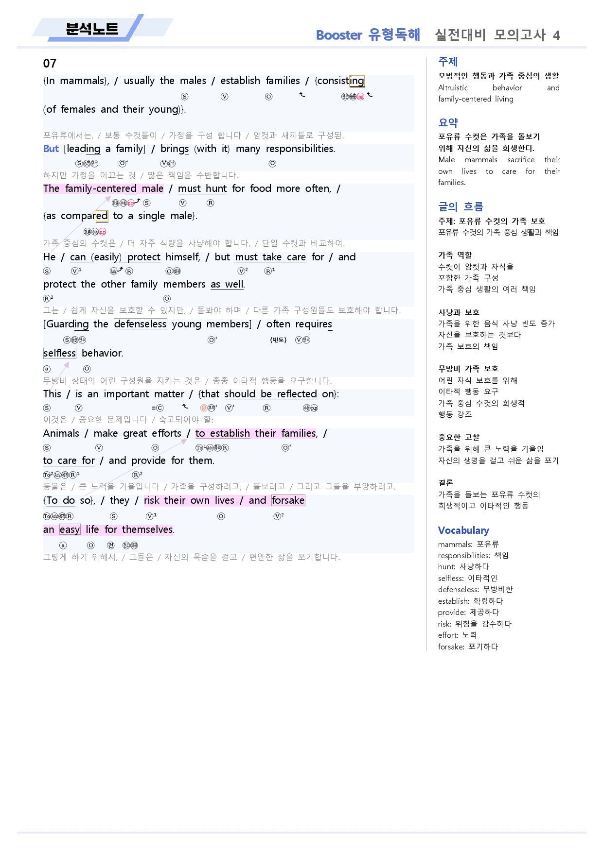 부스터 유형독해 분석노트 실전 모의고사 04 4회 BOOSTER _preview_8