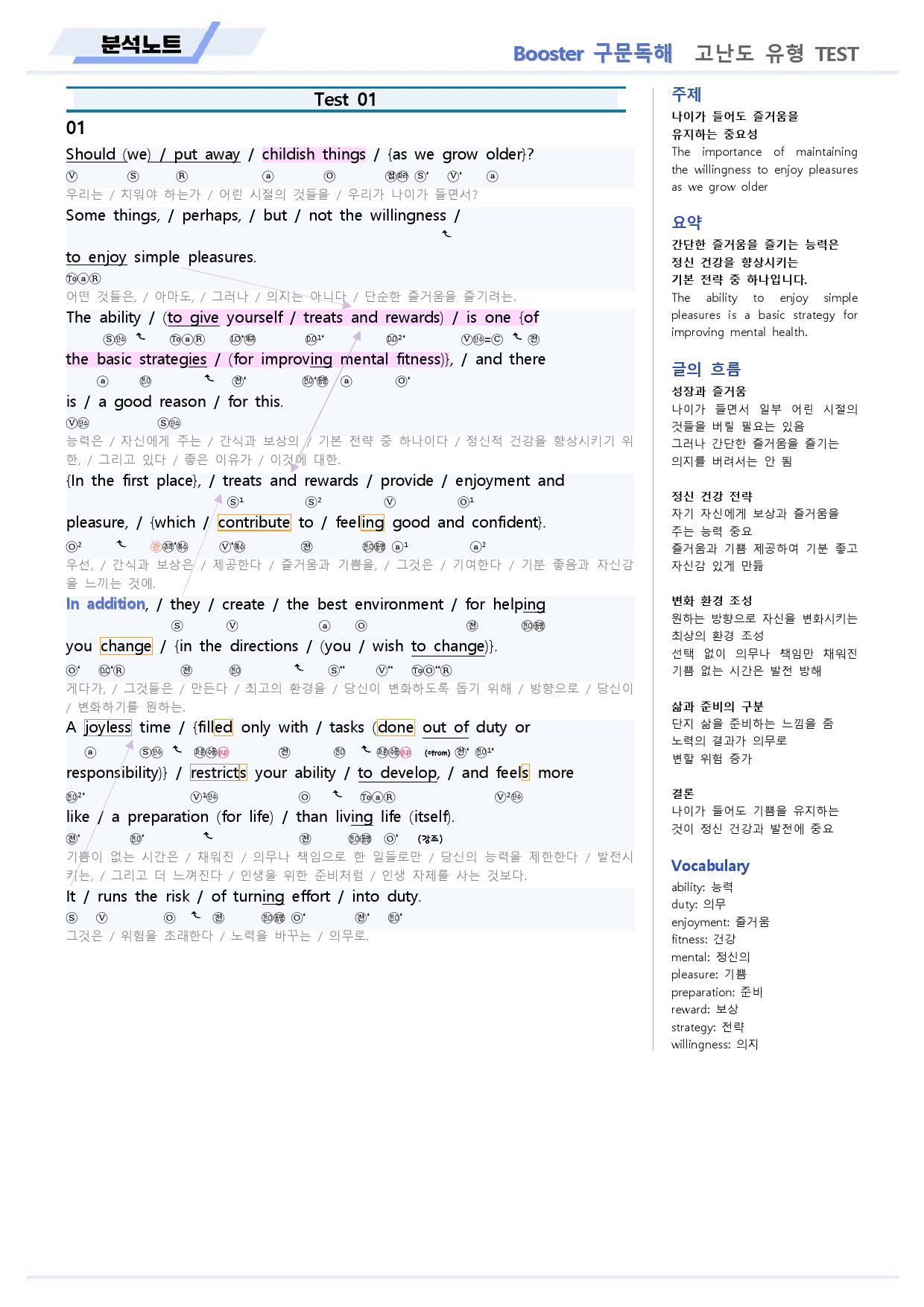 부스터 구문독해 분석노트 고난도 유형 테스트 01 1회 BOOSTER _preview_2