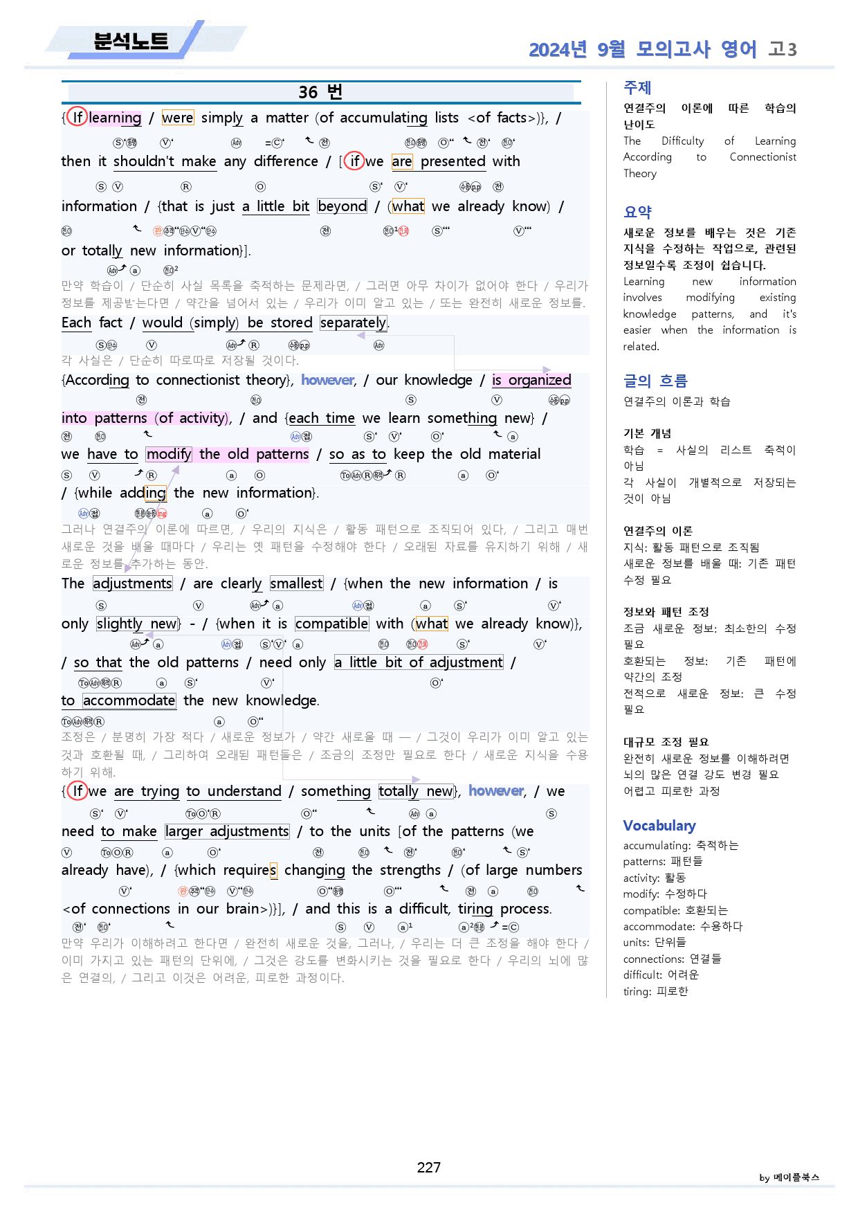 2024년 9월 모의고사 영어 고3 분석노트 변형문제 워크북 파격 할인 _preview_228