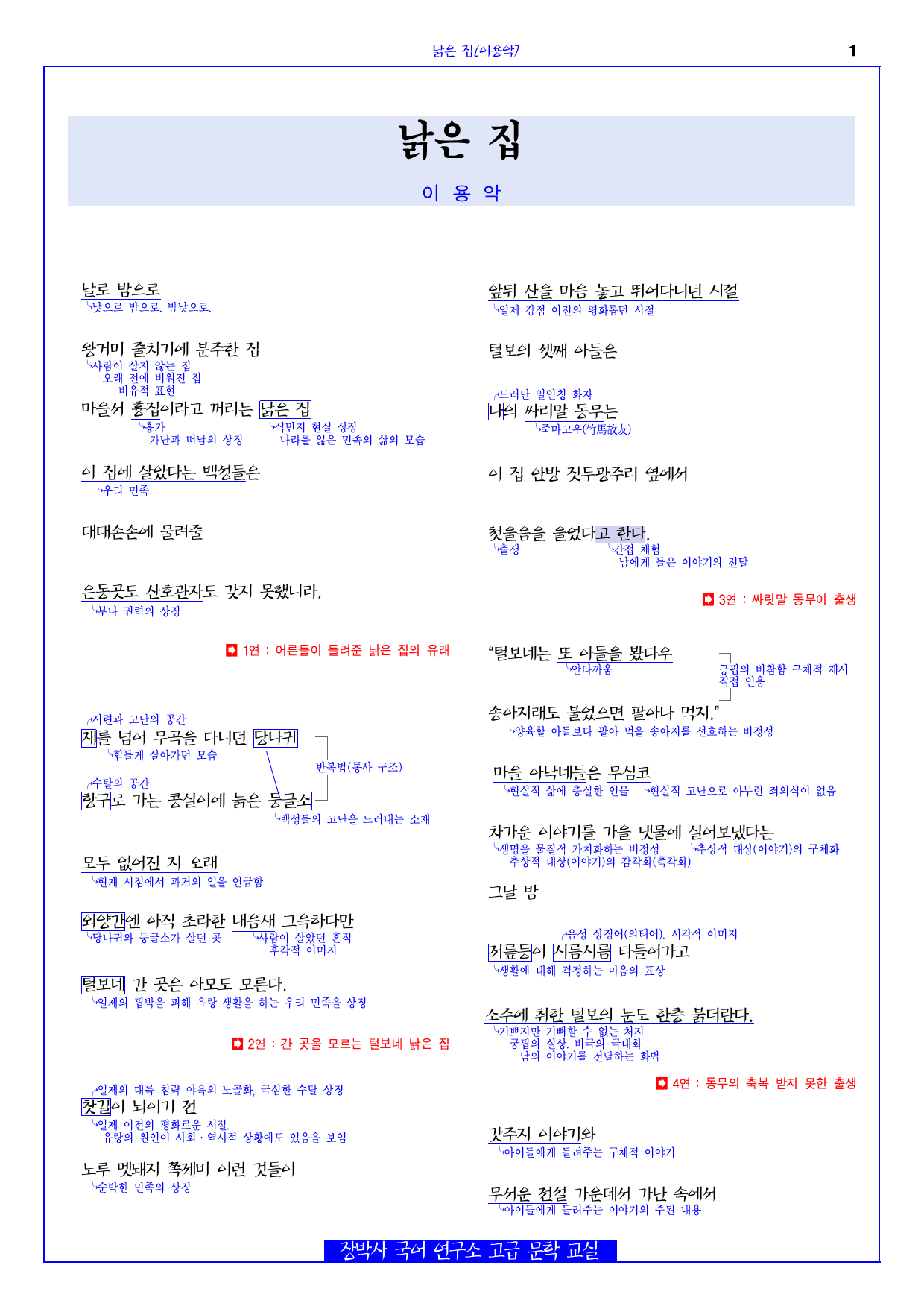 낡은 집(이용악) 분석+해설_preview_1