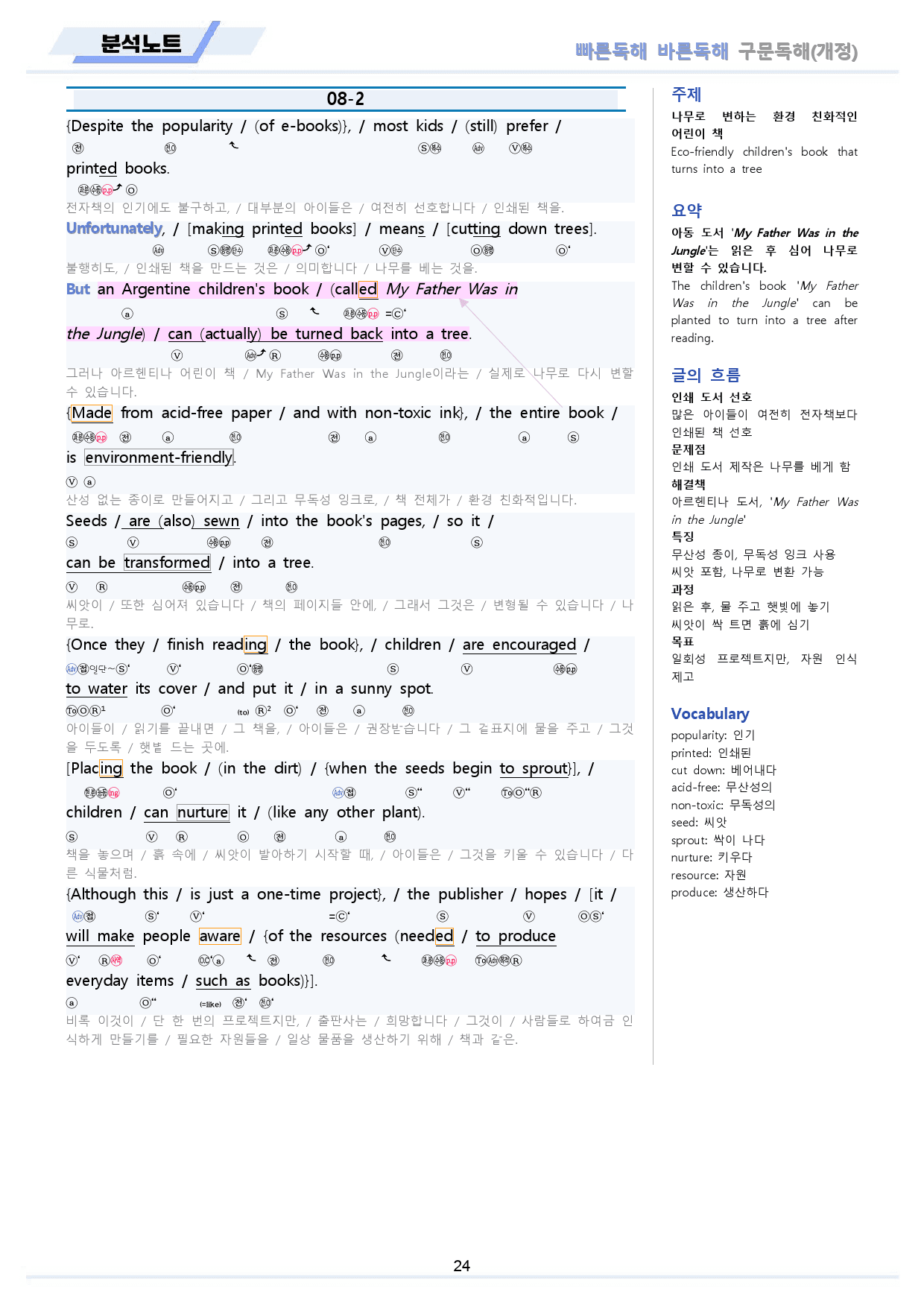빠른독해 빠바 구문 독해 분석 노트 06 - 10강 통합 할인 24개정_preview_24