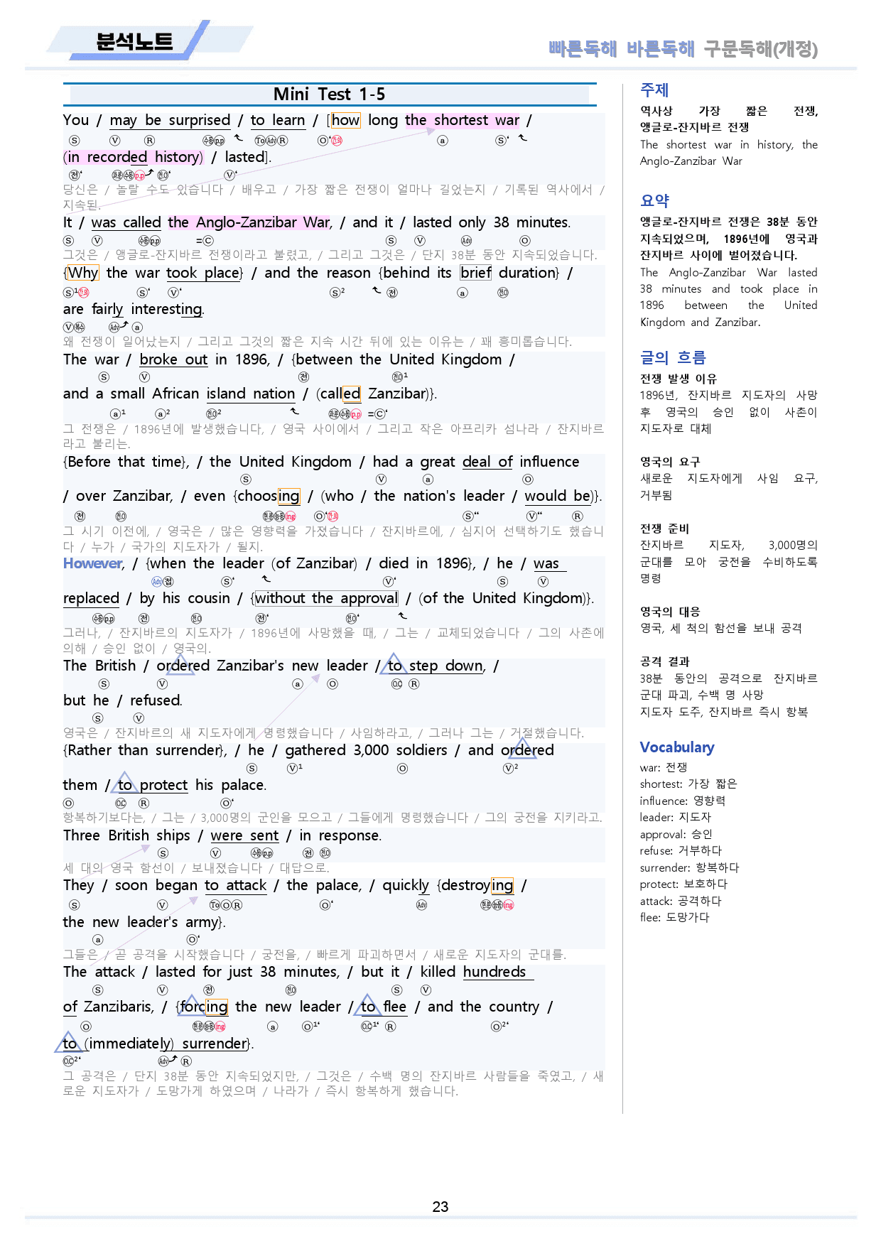 빠른독해 빠바 구문 독해 분석 노트 통합 할인 11강-Mini Test5_preview_23
